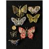 Image 1 : Lot of 7 Pretty Butterfly Broaches