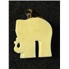 Image 2 : 14 Karat Gold Elephant Pendant (Ivory) Ruby Eye