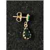 Image 2 : Stunning Gold Emerald Antique Earrings C. 1950
