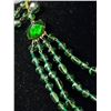 Image 3 : Exquisite Old Enameled Green Necklaces Signed W. Germany Matching Clasp