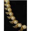 Image 2 : Eye Stopper Runway Necklace C.1980s Gold Pearl Collar Necklace