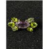 Image 1 : Beautiful Antique C.1900 Gen Set Amethyst Peridot Silver Brooch