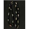 Image 1 : Quality Black Murano Glass Milk Fioki Bead Necklace Italty Nice!