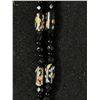 Image 2 : Quality Black Murano Glass Milk Fioki Bead Necklace Italty Nice!