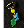 Image 2 : Antique Carmen Miranda Glass Flower Dangle Earrings Fabulous
