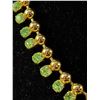 Image 2 : Stunning Vintage Gold Peridot Green Stone Collar Necklace Glassy!