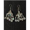 Image 1 : Good Pair Of 1950's Center Drop Crystal Earrings