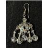 Image 2 : Good Pair Of 1950's Center Drop Crystal Earrings