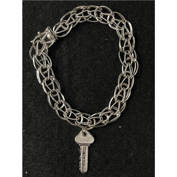 Sterling Silver "Gate Bracelt" w/ Sterling " Key To Success"