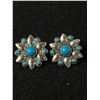 Image 1 : Pair Of Navajo Look Earrings (Unmarked)