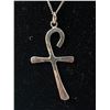 Image 2 : Sterling Silver Chain w/ Hand Crafted Cross Pendant Necklace