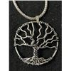 Image 2 : Great Silver Chain w/ Tree Of Life Pendant Necklace