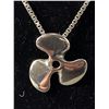 Image 2 : Sterling Silver Chain w/ Sterling Silver Propeller Pendant Necklace