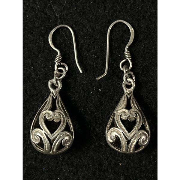Very Nice Pair Of Sterling Art Nouveau Style Drop Earrings