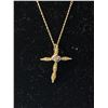 Image 2 : 10 Karat Gold Cross (with Small Diamond) On A 10 Karat Gold Chain