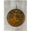 Image 2 : Heavy & Solid Libra Pendant w/ Snake Skin Chain Necklace