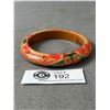 Image 2 : Haida Design Wood Bangle, Marked Hand Written "Bear People" By Ernest Swanson, Haida