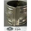 Image 3 : Heavy & Huge Vintage Silver Plated, Hinged Cuff Arm Bangle