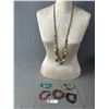 Image 1 : Vintage Double Strand Glass Beads Necklace & 5 Bracelets