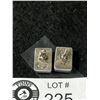 Image 2 : Excellent Pair Of Heavy Quality Sterling & Tiger Eye Moderist Earrings