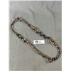 Image 2 : Extra Long Southwest Indian Necklace - Wood and Lapis Beads