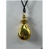 Image 2 : Vintage Goldtone Teardrop Scent Bottle on Black Cord
