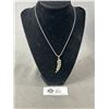Image 1 : Pretty Italian Sterling Chain w/Sterling Leaf Pendant