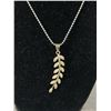 Image 2 : Pretty Italian Sterling Chain w/Sterling Leaf Pendant