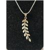 Image 3 : Pretty Italian Sterling Chain w/Sterling Leaf Pendant