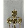 Image 2 : Very Nice Vintage Brass Fireplace Tool Set, Horse Theme