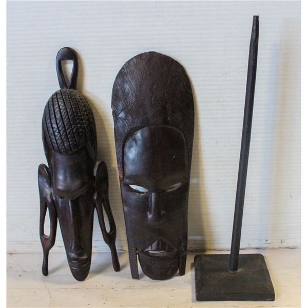 HANDCRAFTED WOODEN TRIBAL AFRICAN MASK SET