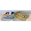 Image 1 : HAND PAINTED VINTAGE BOWL FLORAL DESIGN+WALL PLATE
