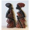 Image 1 : AFRICAN WALL ART MAN & WOMAN WITH PAINTED ACCENTS