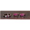 Image 2 : 15)  SUITE OF GOLD TONE AND NATURAL RUBIES