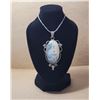 Image 1 : 17)  NATURAL OVAL DENDRITE OPAL ON 18" CHAIN.