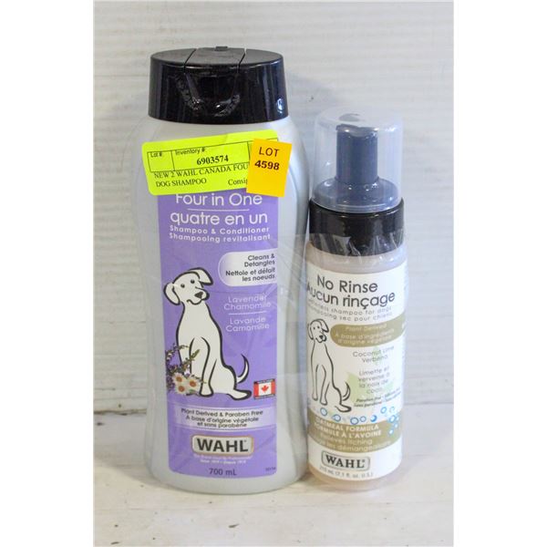 NEW 2 WAHL CANADA FOUR IN ONE DOG SHAMPOO