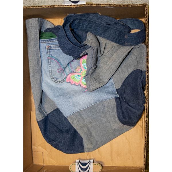 HANDCRAFTED JEAN MATERIAL TOTE BAG