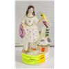 Image 1 : ANTIQUE CERAMIC FIGURE GIRL WITH PARROT