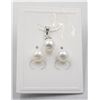Image 1 : #260-AKOYA PEAL EARRING & SEA SHELL PEARL PENDANT