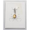 Image 1 : #61-NATURAL YELLOW CITRINE & CZ PENDANT