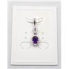 Image 1 : #05-NATURAL PURPLE AMETHYST & CZ PENDANT