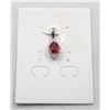 Image 1 : #36-NATURAL RHODOLITE GARNET & CZ PENDANT
