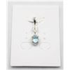 Image 1 : #68-NATURAL BLUE TOPAZ & CZ PENDANT