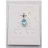 Image 1 : #70-NATURAL BLUE TOPAZ & CZ PENDANT