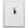Image 1 : #11-NATURAL PURPLE AMETHYST & CZ PENDANT