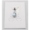 Image 1 : #73-NATURAL BLUE TOPAZ & CZ PENDANT