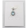 Image 1 : #63-NATURAL BLUE TOPAZ & CZ PENDANT