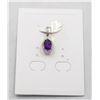 Image 1 : #18-NATURAL PURPLE AMETHYST & CZ PENDANT
