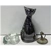 Image 1 : IRIDESCENT CAT FIGURINE & CAT THEMED RING HOLDER,