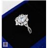 Image 2 : #1340-6 X 8 OVAL CUBIC ZIRCONIA SET IN CENTER WITH